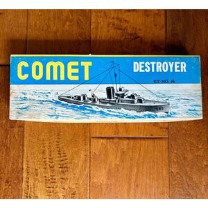 Vintage Comet Model Hobbycraft Inc. Destroyer Kit No. J6 Wood Model Kit 1940s
